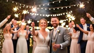 sparkler send off for wedding