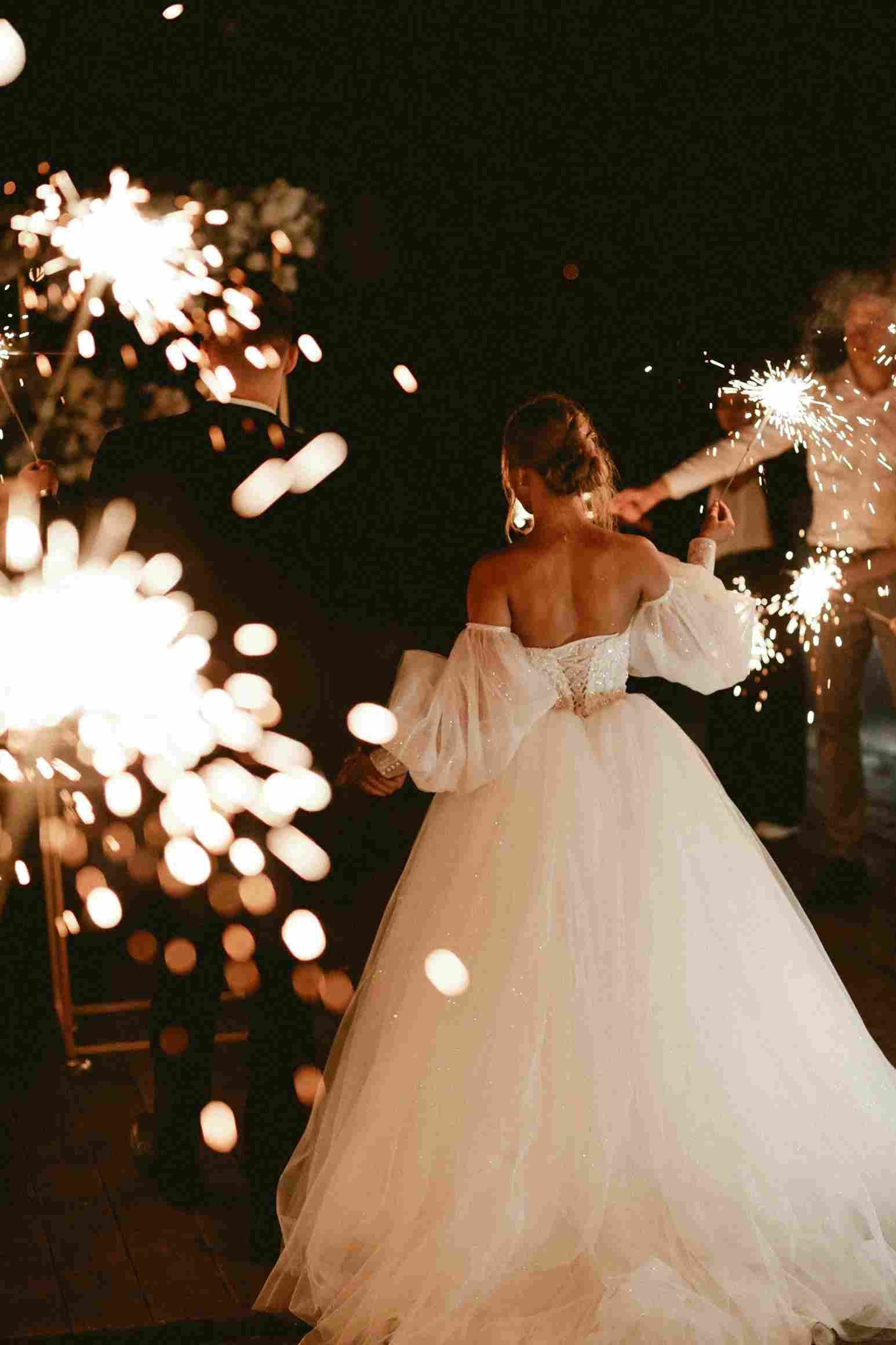 sparkler send off for wedding